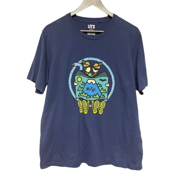 Uniqlo Other - Uniqlo Mt. Fuji Nippon Omiyage Blue Graphic T-Shirt Size Large